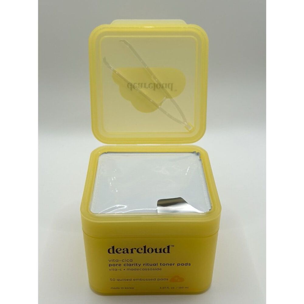 Dearcloud Vita-Cica Pore Clarity Toner Pads 50ct NIB Brightening & Pore Care
